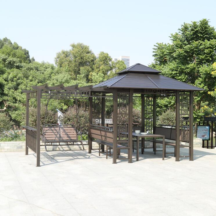 Garten-Multifunktions-Pergola-Pavillon mit Schaukel 