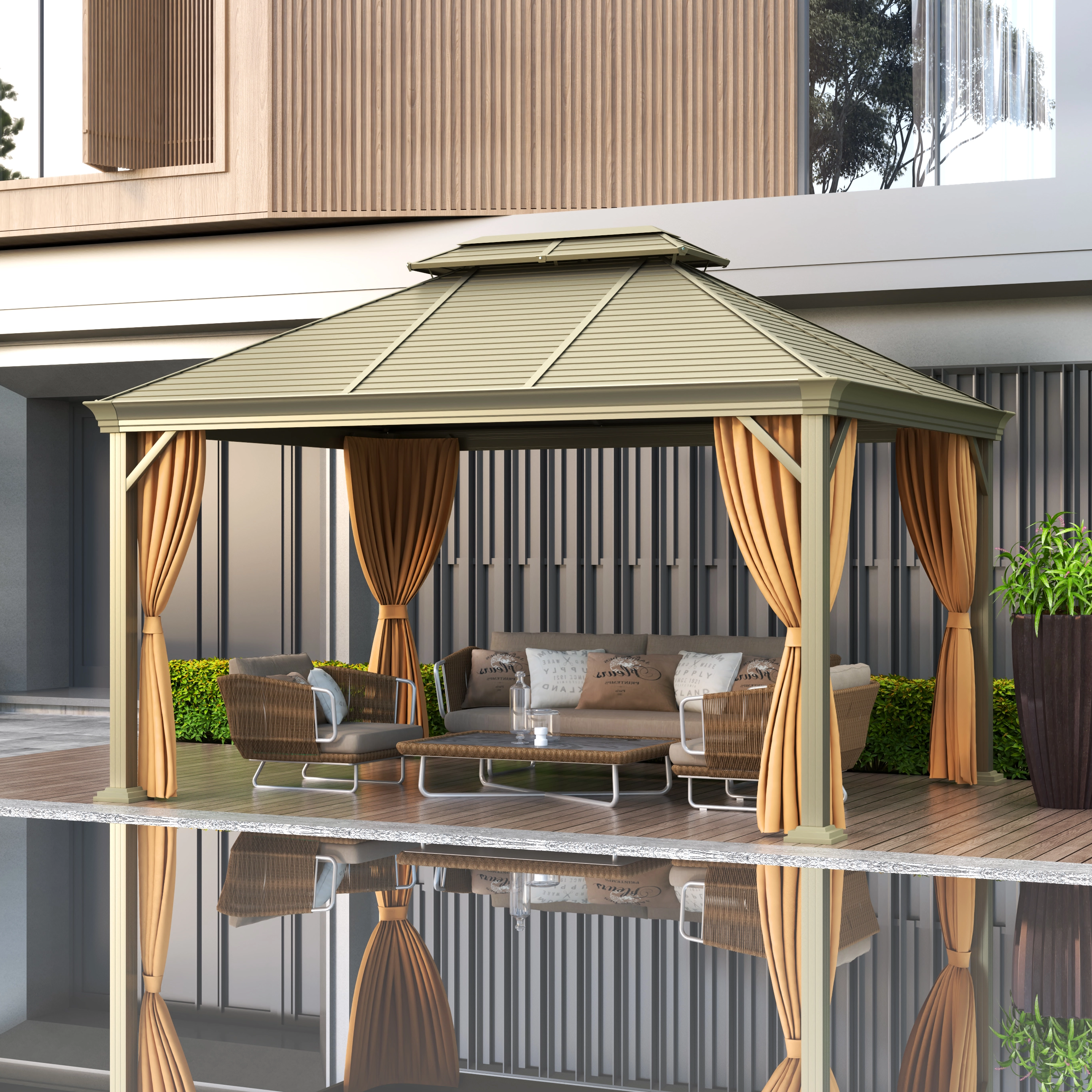 3 * 4 m Pool-Sonnenschutz für den Außenbereich, wasserdichter Pavillon