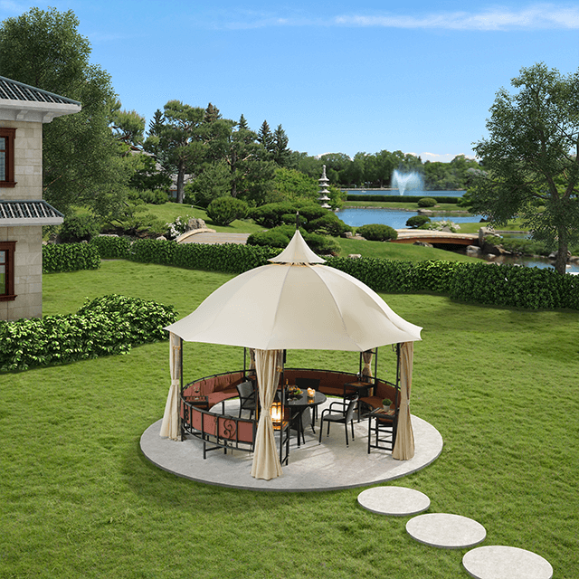 Luxus-Pavillon mit Sitzgelegenheiten/Vorhang und Moskitonetz