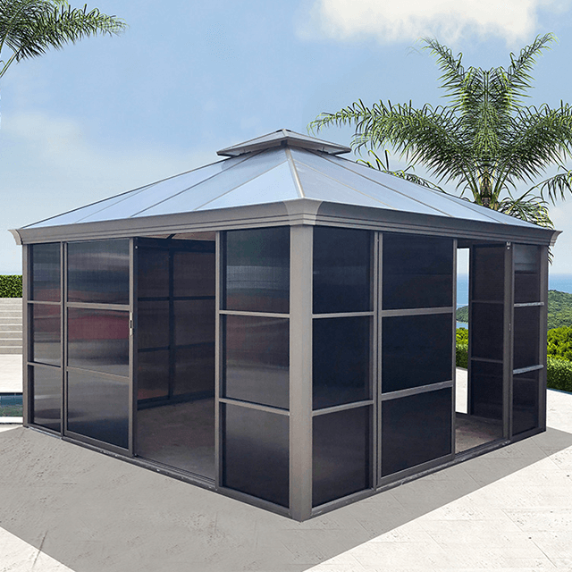 4x6M Aluminium-Pavillonhaus mit Schiebetür
