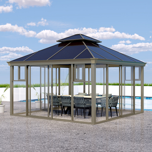 400 * 400 cm transparenter Sonnenhaus-Pavillon aus Polycarbonat