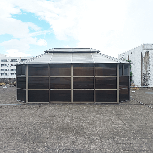 4,35 x 6,20 m Aluminium-Pavillon mit Schiebetür